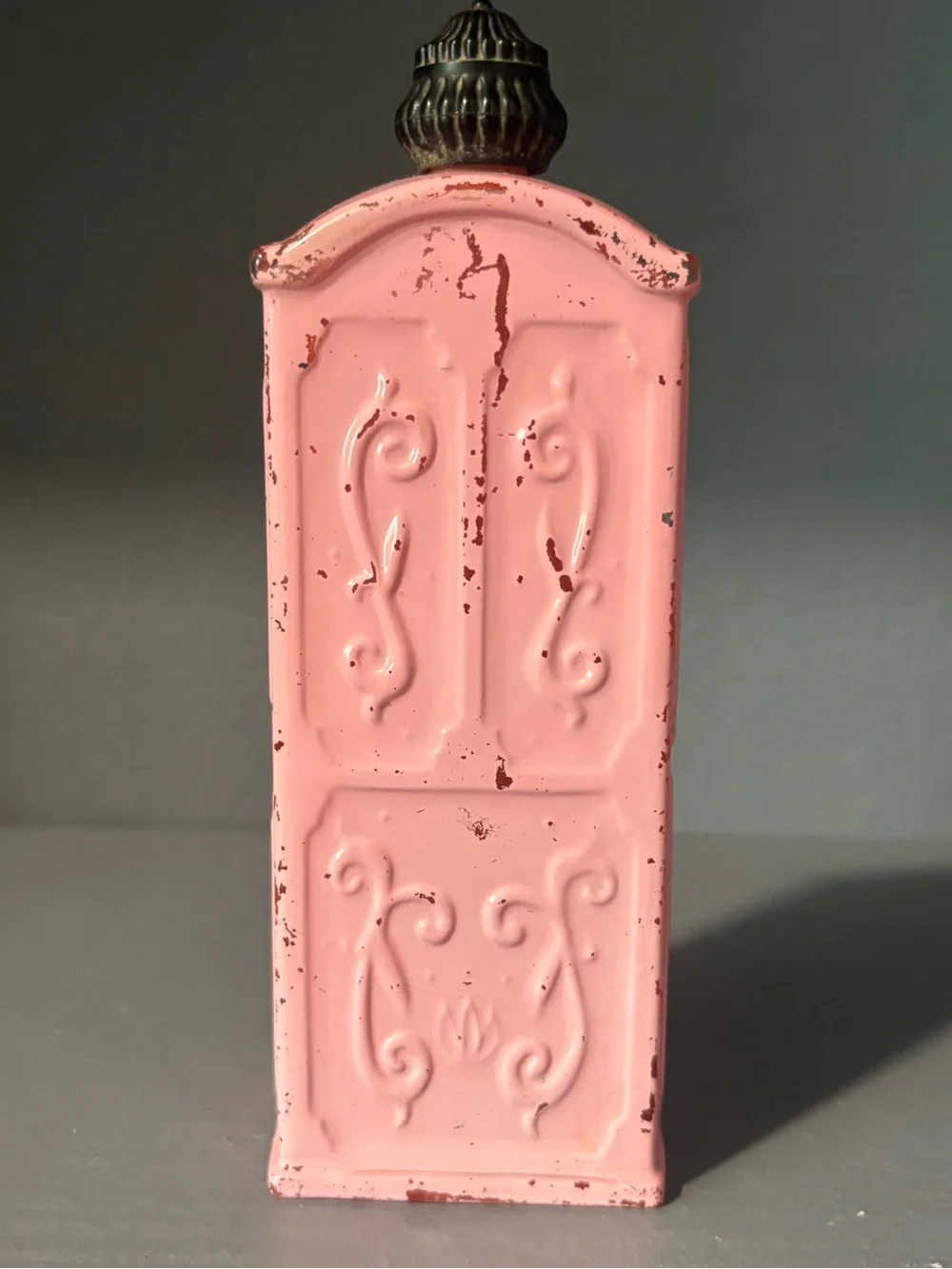 Avon Pink Decorative Metal Accent with Brass Top